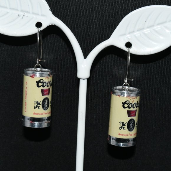Vintage Jewelry Vintage Coors Beer Can Ear Wire Earrings 96s